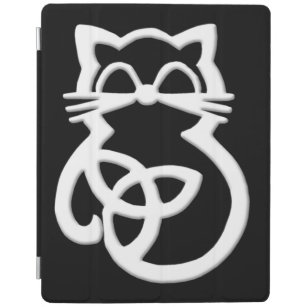 White Trinity Knot Celtic Cat Apple iPad Case