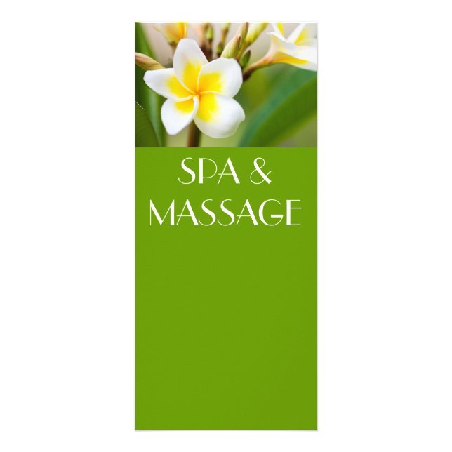 White tropical flower rack card (Front)