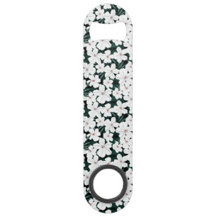 White Tropical Flowers Pattern