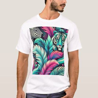 White Tropical Tiger T-Shirt – Bold Jungle Art