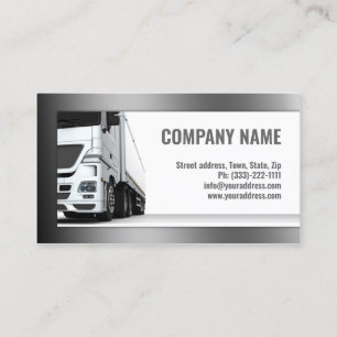 White Truck-Transportation & Logistics Card