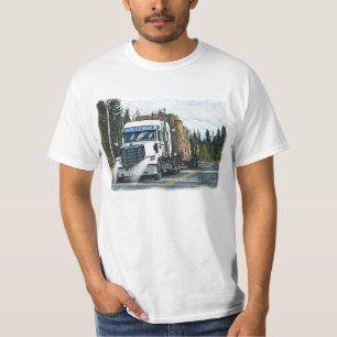 White Truck with Hay Bales for Truckers T-Shirt