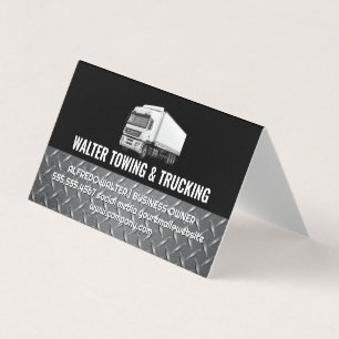 White Trucking Logo Steel Trim Logistics Business Card