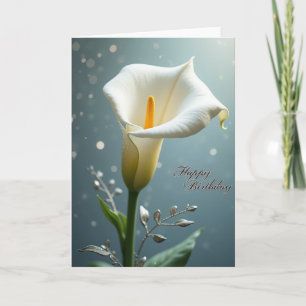 White Trumpet Birthday Card