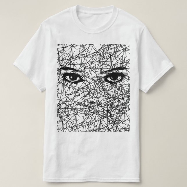 white tshirt Women's gaze patterned (Design Front)