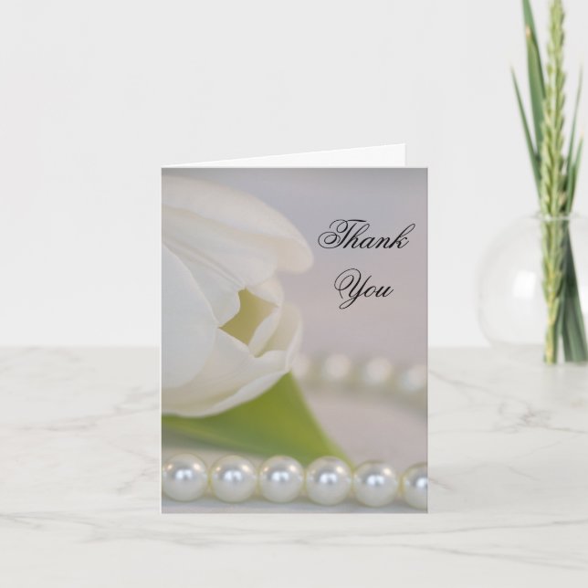 White Tulip and Pearls Bridesmaid Thank You (Front)
