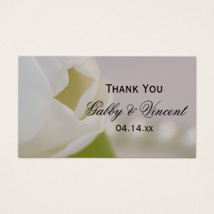 White Tulip and Pearls Wedding Thank You Favour