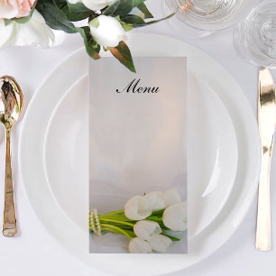White Tulip Bouquet Spring Wedding Menu