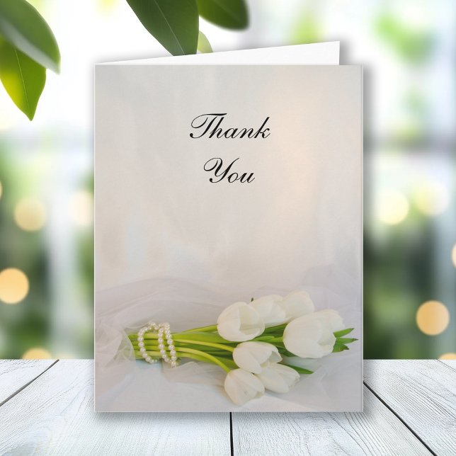 White Tulip Bouquet Spring Wedding Thank You (Creator Uploaded)