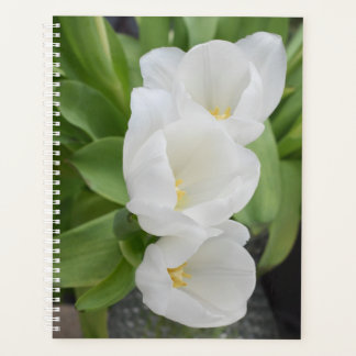 White Tulip Floral Daily Planner/Organiser Planner