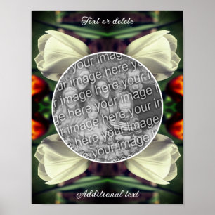 White Tulip Flower Frame Create Your Own Photo Poster