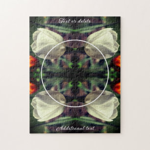 White Tulip Flower Personalised Add Your Own Photo Jigsaw Puzzle