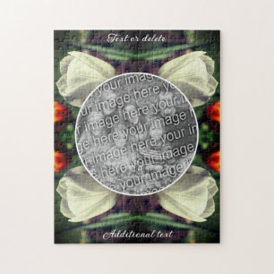White Tulip Flower Personalized Add Your Own Photo Jigsaw Puzzle