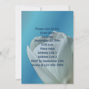 White Tulip Flower Petals Party Invitation