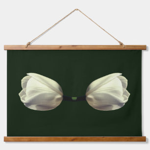 White Tulip Flowers Hanging Tapestry