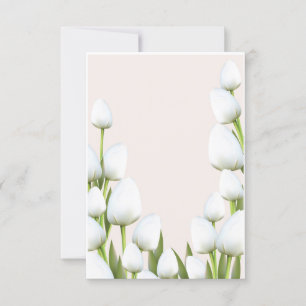 White Tulip flowers  Invitation