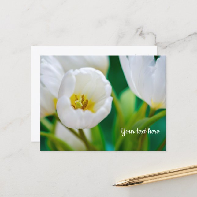 White Tulip Greeting card (Front/Back In Situ)