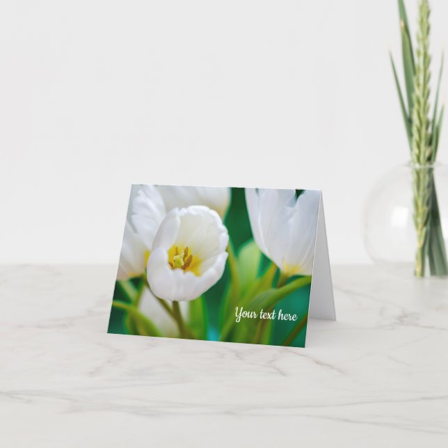 White Tulip Greeting card (Front)