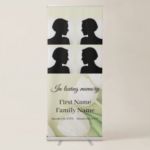 White tulip memorial collage retractable banner