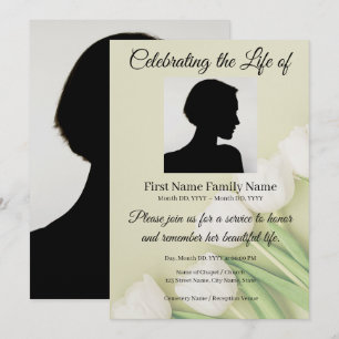 White Tulip memorial invitation
