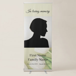 White tulip memorial retractable banner