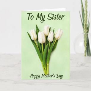 White Tulip Mothers Day Card