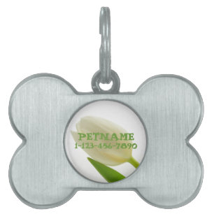 White Tulip Pet Tag