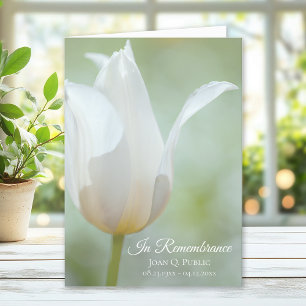 White Tulip Spring Funeral Service Folded Programme
