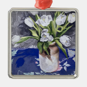 White Tulips 1994 Metal Tree Decoration