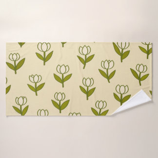 White Tulips Bath Towel
