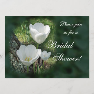 White Tulips Bridal Shower Invitation