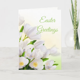 White Tulips Easter Card