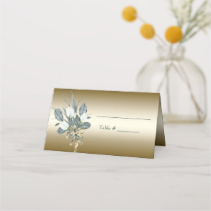 White Tulips Gold Wedding Place Card