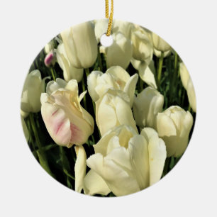 White Tulips, Oregon Ceramic Tree Decoration