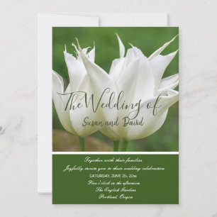White tulips Wedding Invitation