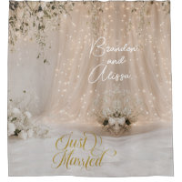 White Tulle Floral Wedding Back Drop