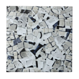 White tumbled pattern grey  tile