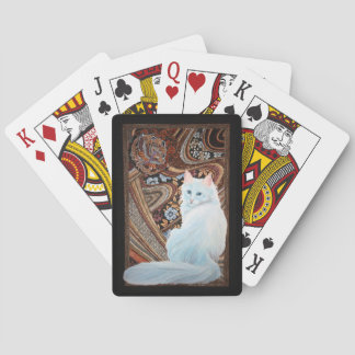 White Turkish Angora Playing Cards