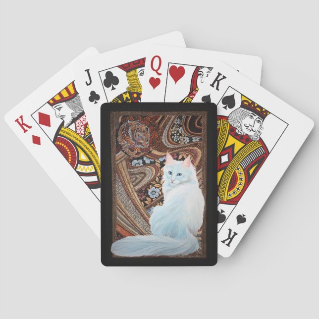 White Turkish Angora Playing Cards (Back)