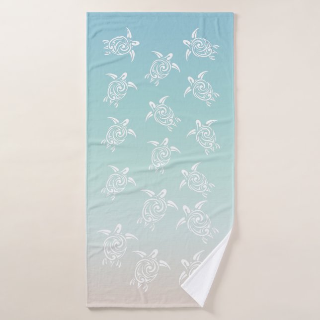 White Turtles Beach Themed Bath Towel (Bath Towel)