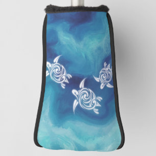 White Turtles in Blue Ocean Golf Head Cover
