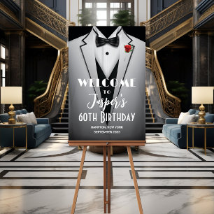 White Tuxedo Black Tie Event Poster Sign