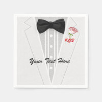 White Tuxedo Monogram with Rose