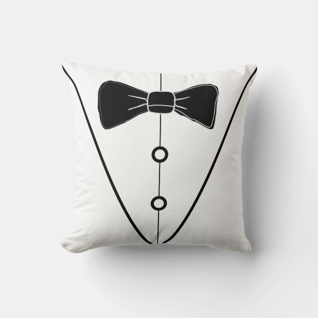 White Tuxedo Throw Pillow (Front)