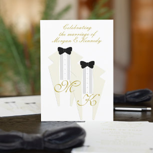 White Tuxedo Two Grooms Gay Wedding Invitation