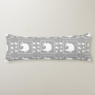 White Tweety Bird On Grey Baby Nursery Kids Body Cushion