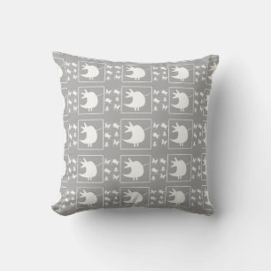 White Tweety Bird On Grey Baby Nursery Kids  Cushion