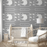 White Tweety Bird On Grey