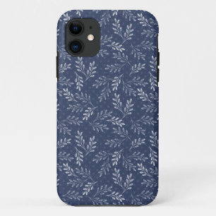White twigs on blue. iPhone 11 case