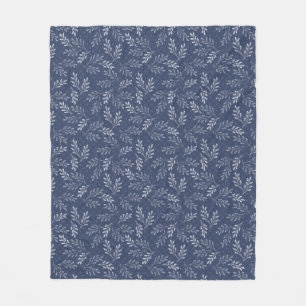White twigs on blue. fleece blanket